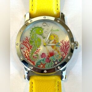 Seahorse Watch On Mother of Pearl Face